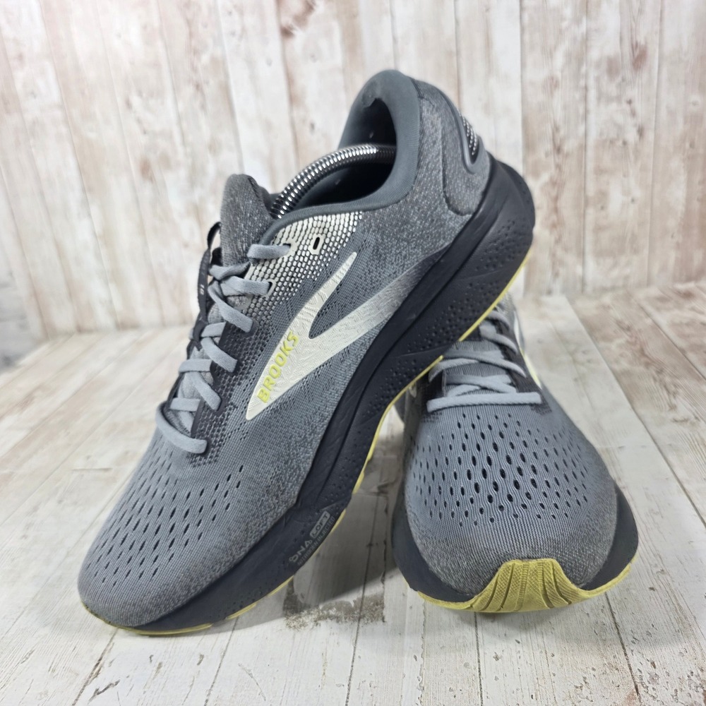 Brooks Ghost 16 Mens Running Shoes Grey Black Lime 11.5 Medium 1104181D040 - Picture 5 of 8